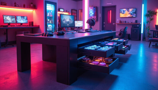Elevate Your Game: Discover the Ultimate Gaming Table with Drawers for Maximum Storage and Style - RetroguySA