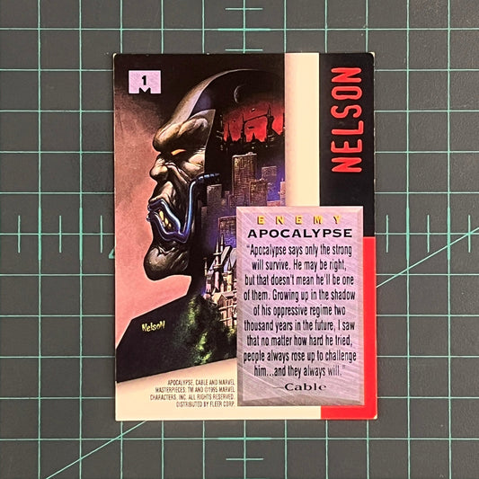1 Apocalypse | Nelson | 1995 | Marvel Masterpieces | Trading Card - RetroguySA