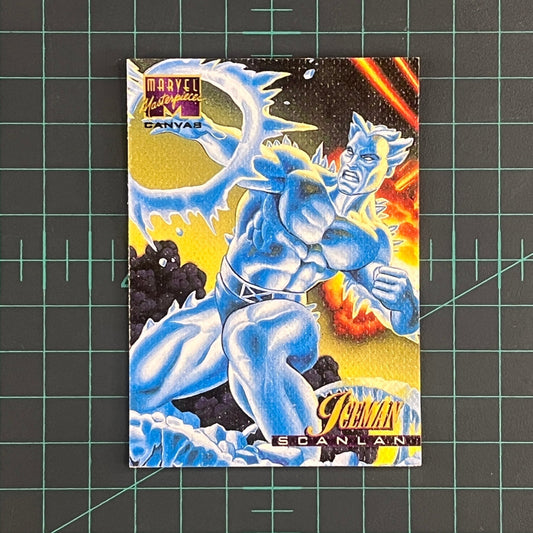 10 Iceman | Scanlan | Canvas | 1995 | Marvel Masterpieces | Trading Card - RetroguySA