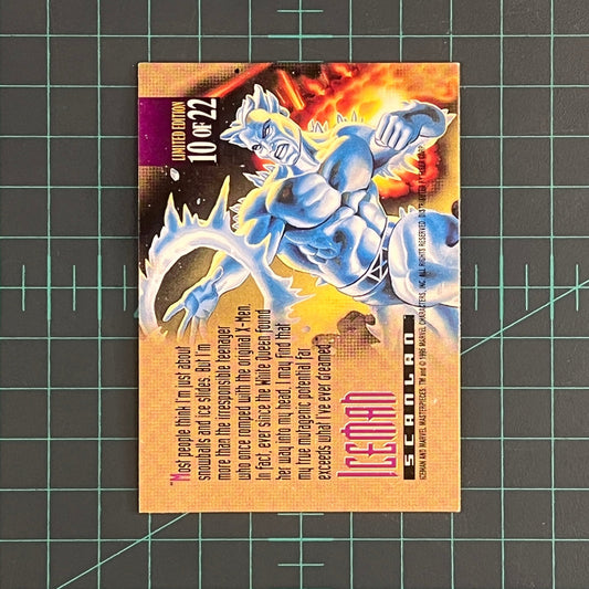 10 Iceman | Scanlan | Canvas | 1995 | Marvel Masterpieces | Trading Card - RetroguySA