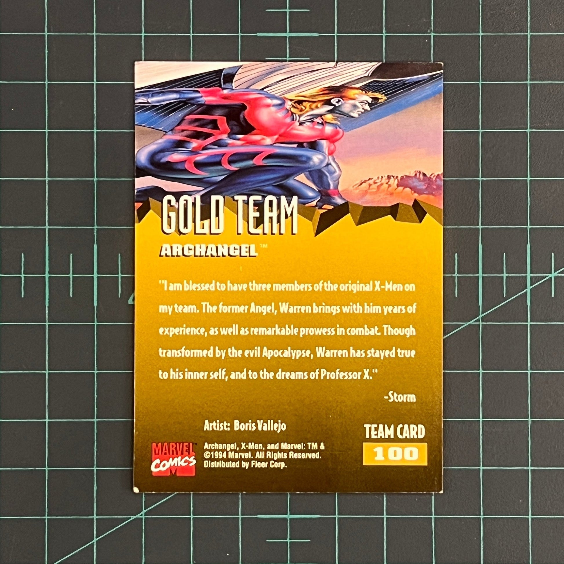 100 Archangel | Vallejo | Gold team | 1995 | Fleer Ultra X - Men | Trading Card - RetroguySA