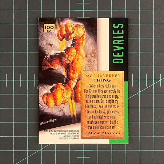 100 Thing | Devries | 1995 | Marvel Masterpieces | Trading Card - RetroguySA