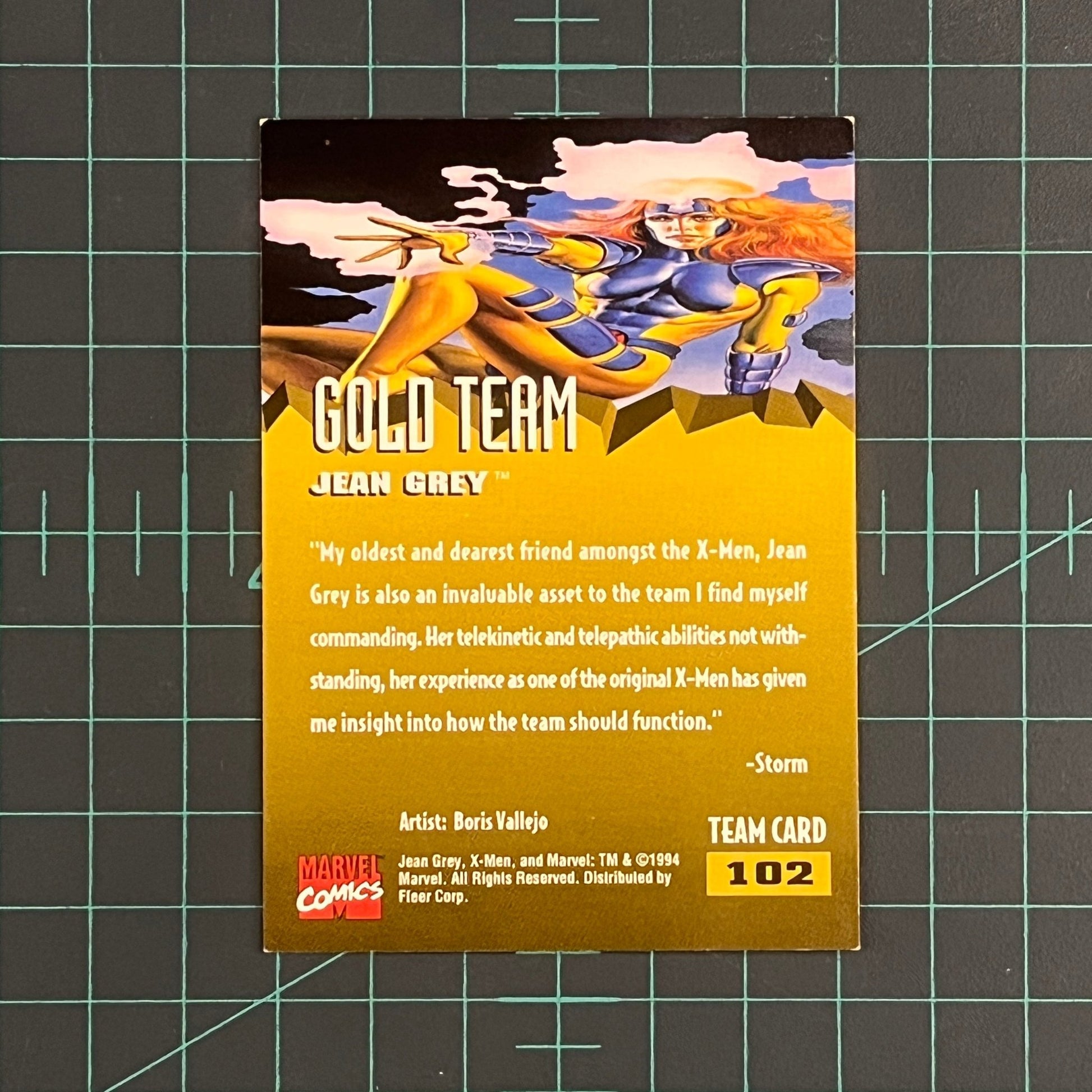 102 Jean Grey | Vallejo | Gold team | 1995 | Fleer Ultra X - Men | Trading Card - RetroguySA