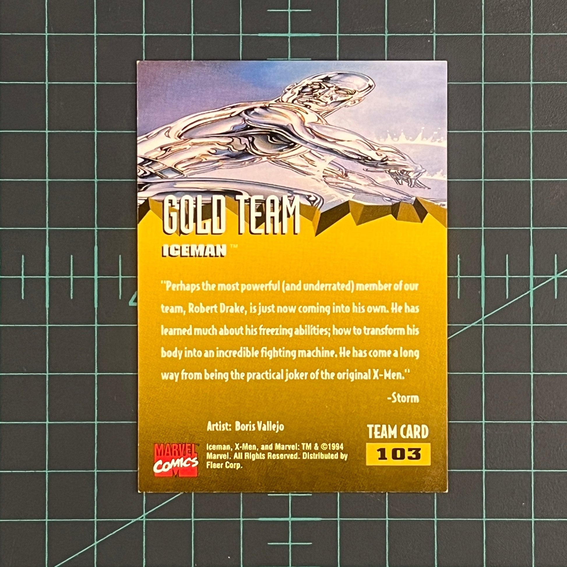 103 Iceman | Vallejo | Gold team | 1995 | Fleer Ultra X - Men | Trading Card - RetroguySA