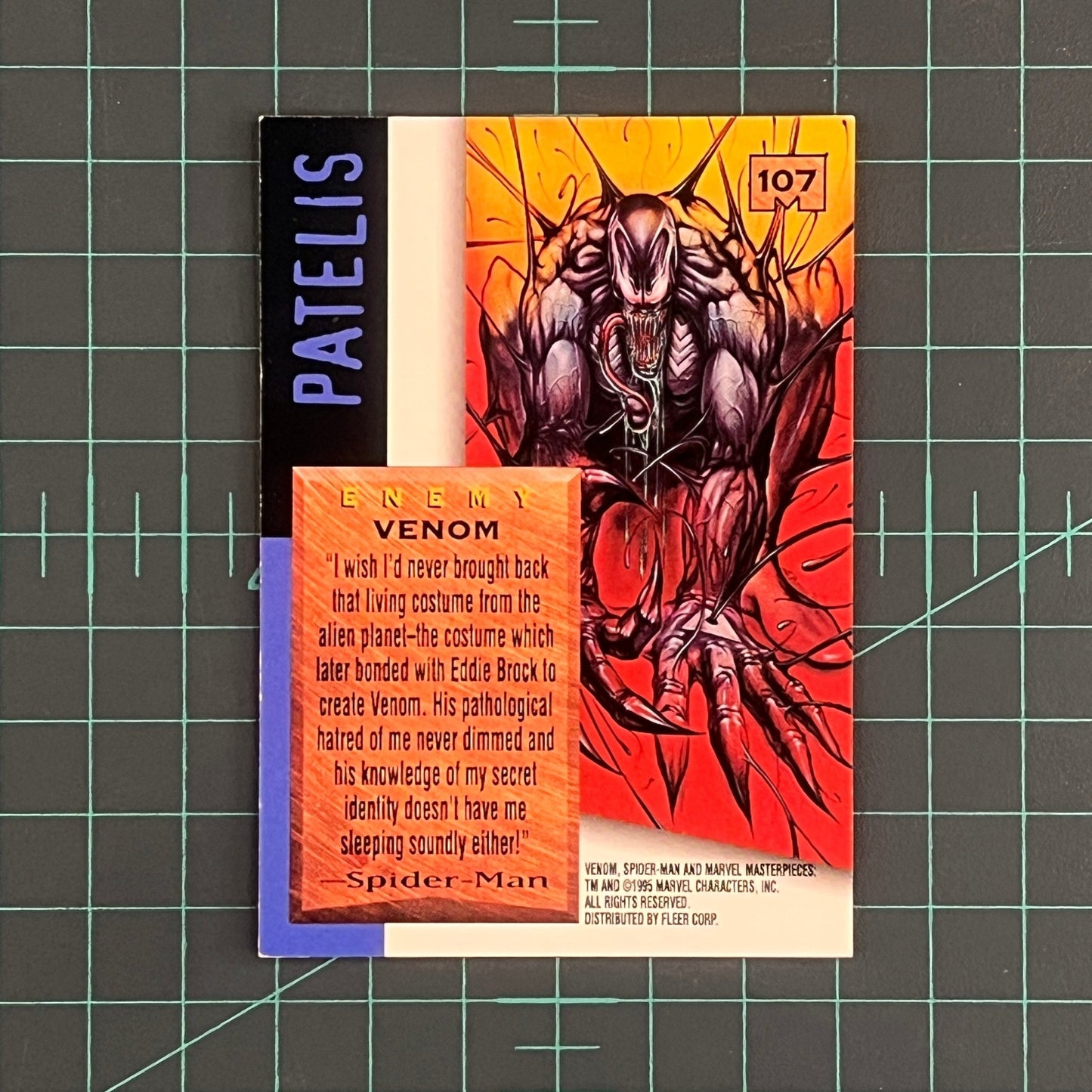 107 Venom | Patelis | 1995 | Marvel Masterpieces | Trading Card - RetroguySA