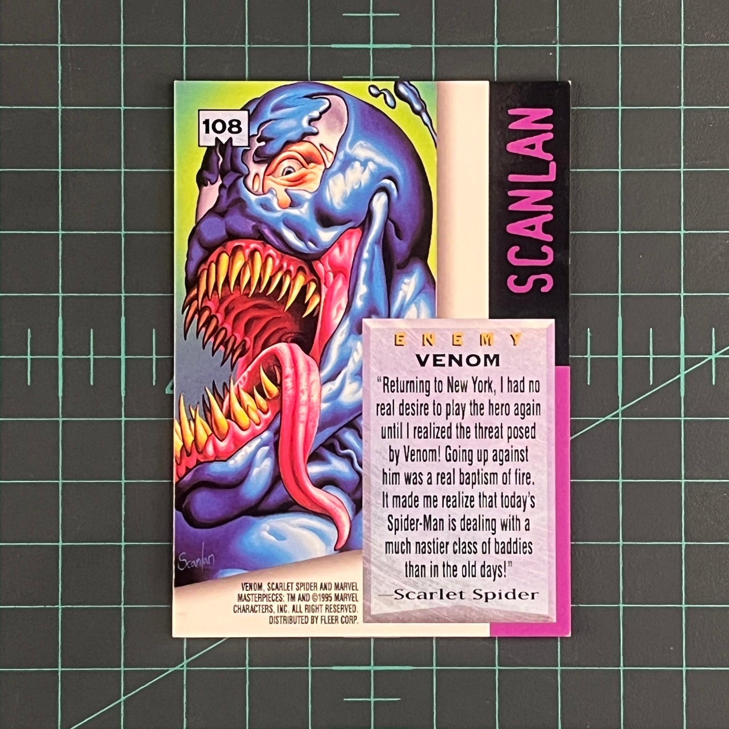 108 Venom | Scanlan | E - Motion Signature Series | 1995 | Marvel Masterpieces | Trading Card - RetroguySA