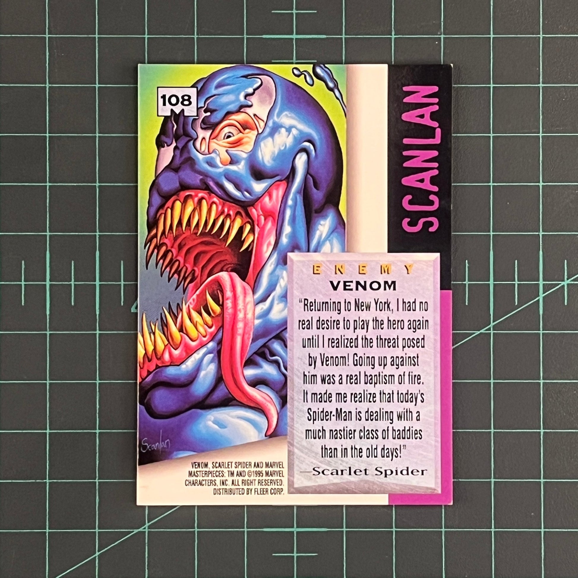 108 Venom | Scanlan | E - Motion Signature Series | 1995 | Marvel Masterpieces | Trading Card - RetroguySA