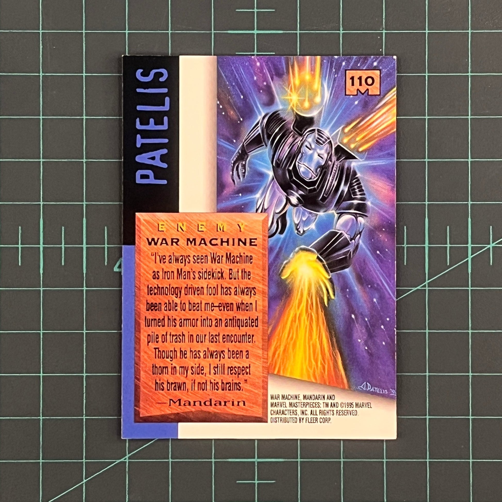 110 War Machine | Patelis | 1995 | Marvel Masterpieces | Trading Card - RetroguySA