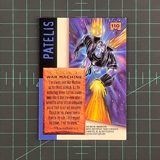 110 War Machine | Patelis | 1995 | Marvel Masterpieces | Trading Card - RetroguySA