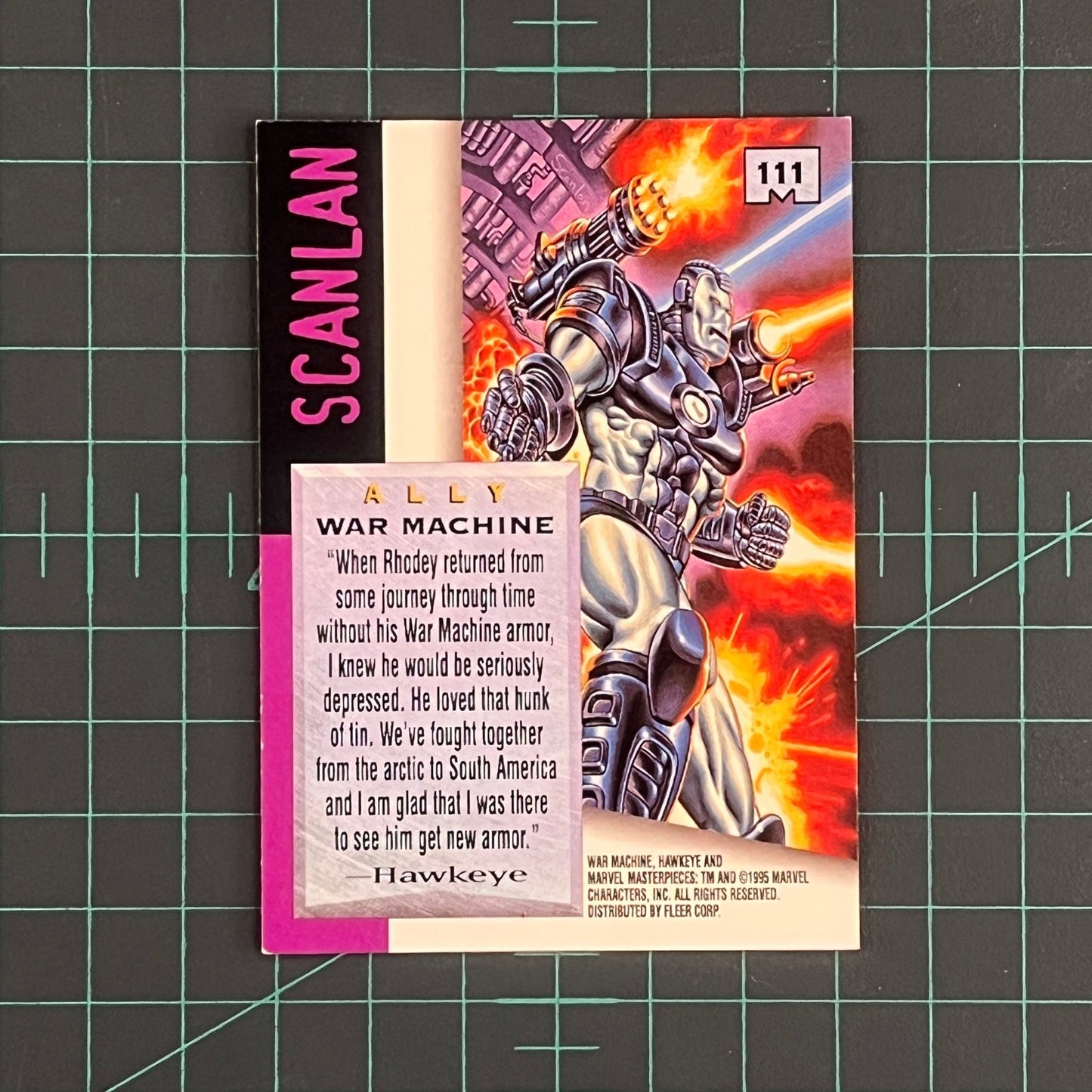 111 War Machine | Scanlan | 1995 | Marvel Masterpieces | Trading Card - RetroguySA