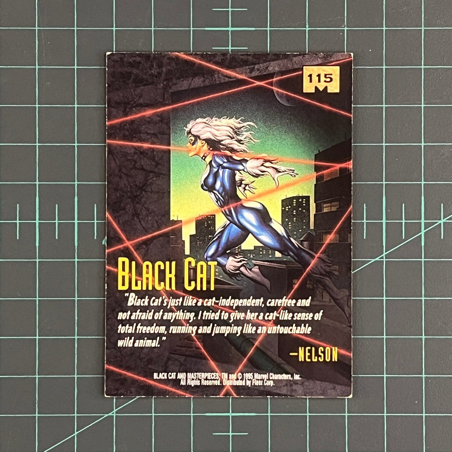 115 Black Cat | Nelson | 1995 | Marvel Masterpieces | Trading Card - RetroguySA