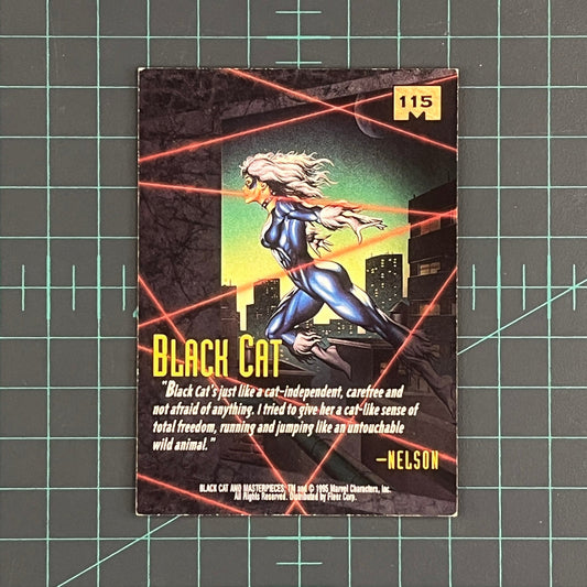 115 Black Cat | Nelson | 1995 | Marvel Masterpieces | Trading Card - RetroguySA