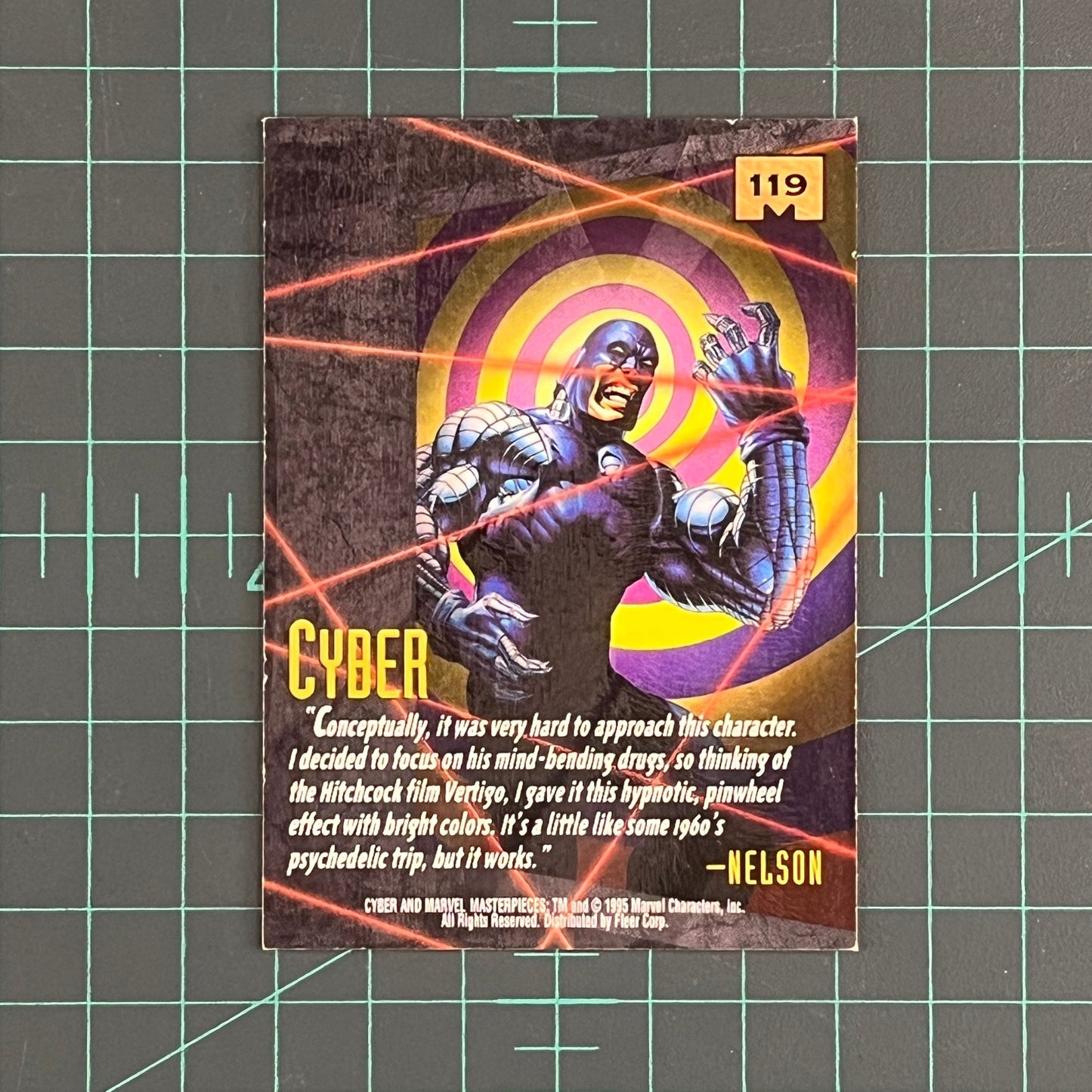 119 Cyber | Nelson | E - Motion Signature Series | 1995 | Marvel Masterpieces | Trading Card - RetroguySA