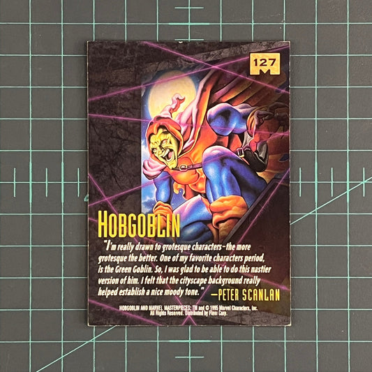 127 Hobgoblin | Scanlan | 1995 | Marvel Masterpieces | Trading Card - RetroguySA