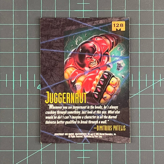 128 Juggernaut | Patelis | 1995 | Marvel Masterpieces | Trading Card - RetroguySA