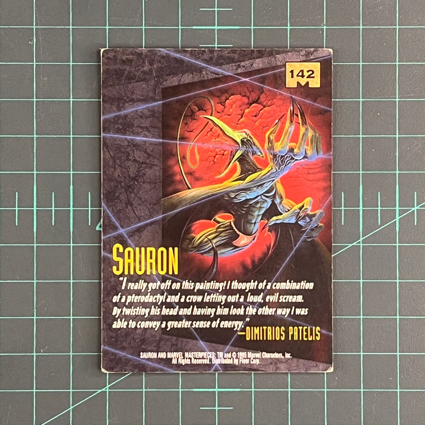 142 Sauron | Patelis | E - Motion Signature Series | 1995 | Marvel Masterpieces | Trading Card - RetroguySA