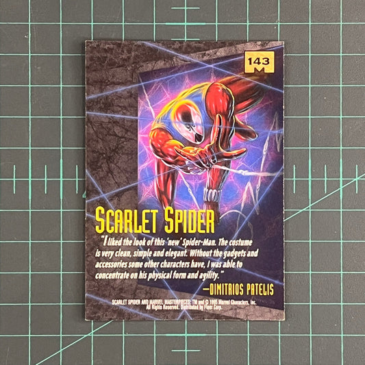 143 Scarlet Spider | Patelis | 1995 | Marvel Masterpieces | Trading Card - RetroguySA