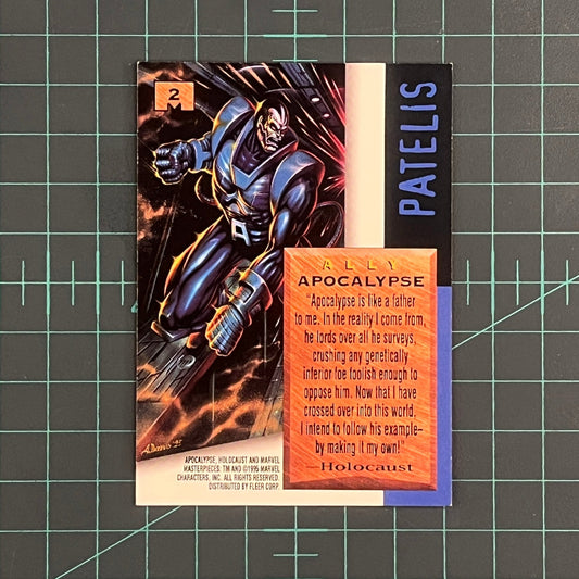 2 Apocalypse | Patelis | 1995 | Marvel Masterpieces | Trading Card - RetroguySA