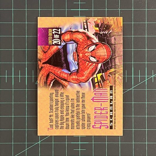 20 Spider - Man | Nelson | Canvas | 1995 | Marvel Masterpieces | Trading Card - RetroguySA