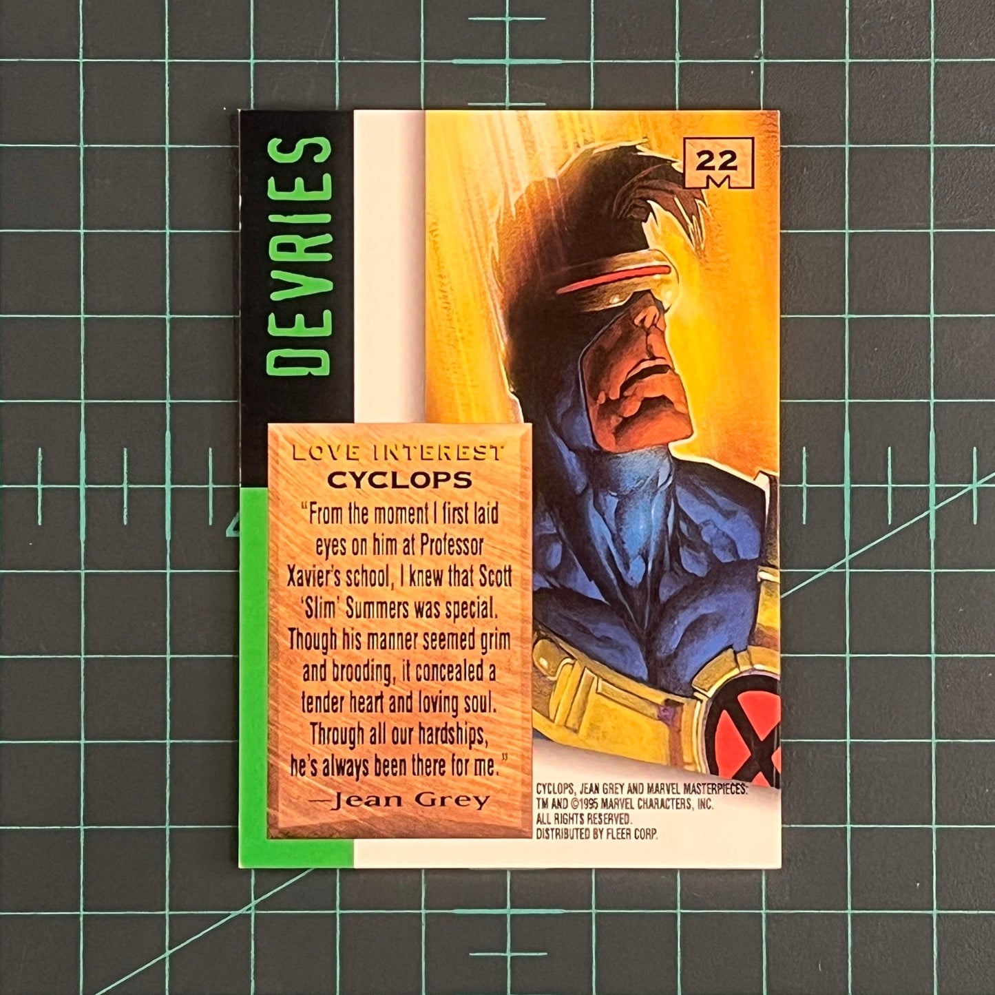 22 Cyclops | Devries | E - Motion Signature Series | 1995 | Marvel Masterpieces | Trading Card - RetroguySA