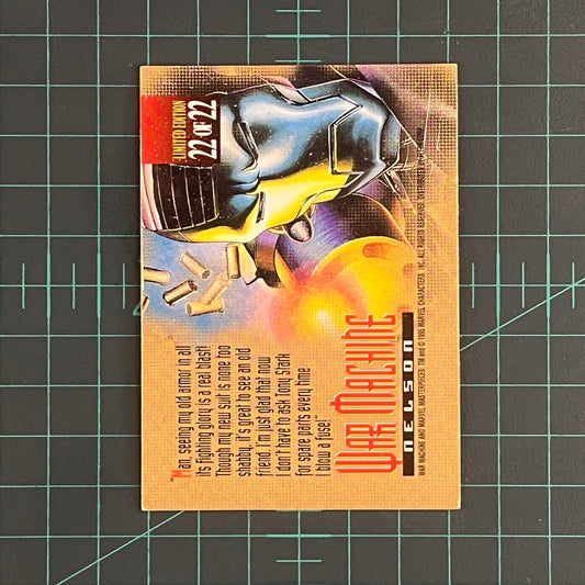 22 War Machine | Nelson | Canvas | 1995 | Marvel Masterpieces | Trading Card - RetroguySA