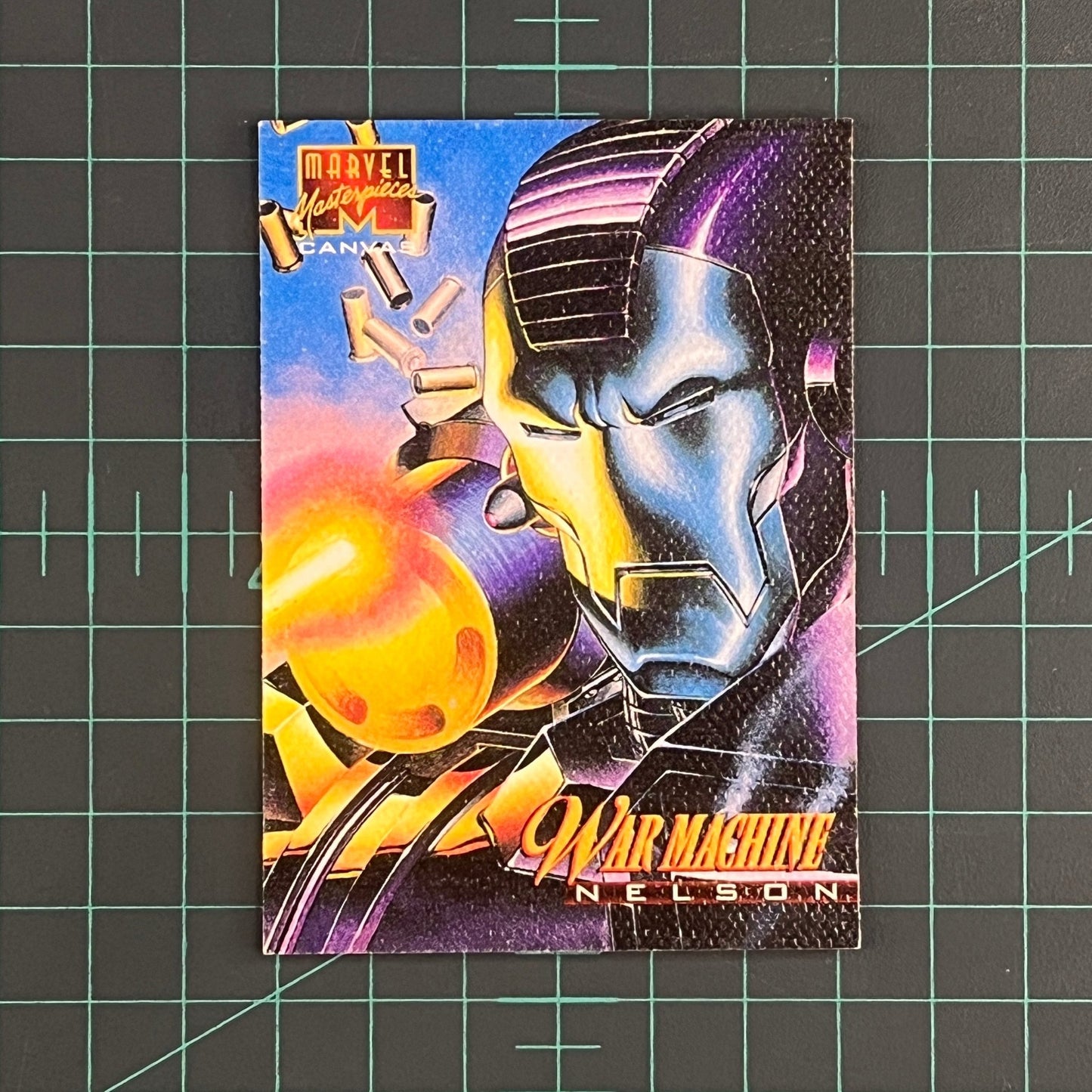 22 War Machine | Nelson | Canvas | 1995 | Marvel Masterpieces | Trading Card - RetroguySA