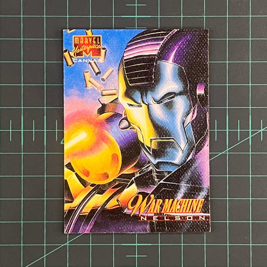 22 War Machine | Nelson | Canvas | 1995 | Marvel Masterpieces | Trading Card - RetroguySA