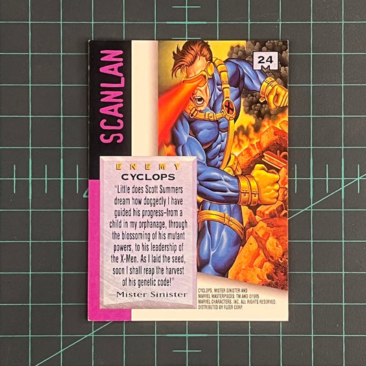 24 Cyclops | Scanlan | 1995 | Marvel Masterpieces | Trading Card - RetroguySA