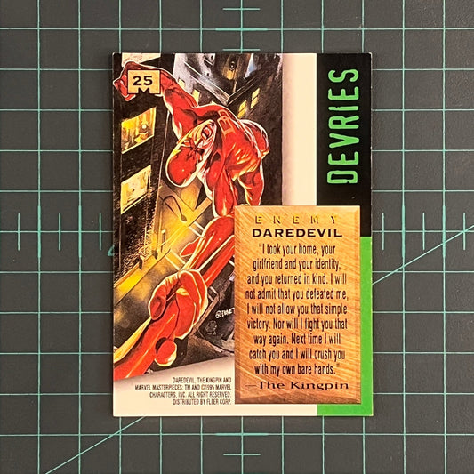 25 Daredevil | Devries | 1995 | Marvel Masterpieces | Trading Card - RetroguySA