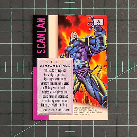 3 Apocalypse | Scanlan | 1995 | Marvel Masterpieces | Trading Card - RetroguySA