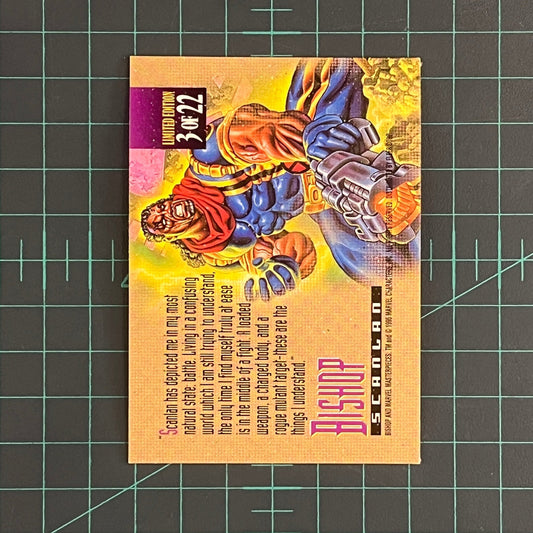 3 Bishop | Scanlan | Canvas | 1995 | Marvel Masterpieces | Trading Card - RetroguySA