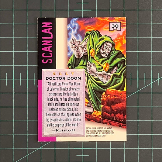 30 Dr. Doom | Scanlan | 1995 | Marvel Masterpieces | Trading Card - RetroguySA