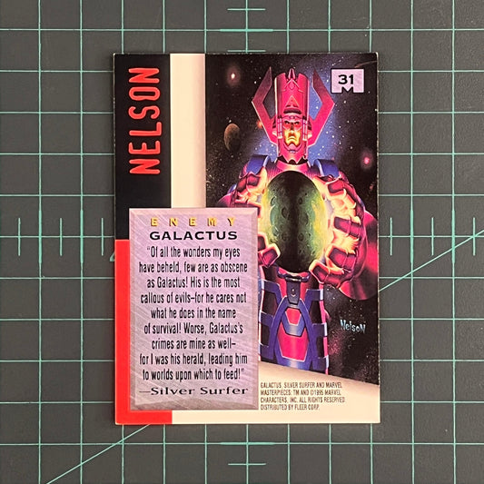 31 Galactus | Nelson | 1995 | Marvel Masterpieces | Trading Card - RetroguySA