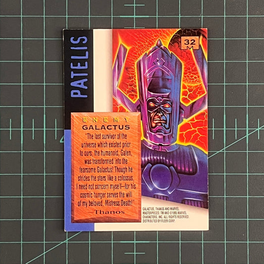 32 Galactus | Patelis | 1995 | Marvel Masterpieces | Trading Card - RetroguySA