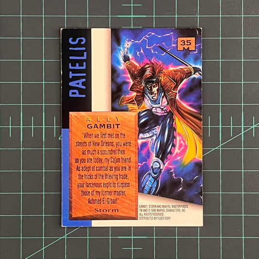 35 Gambit | Patelis | 1995 | Marvel Masterpieces | Trading Card - RetroguySA
