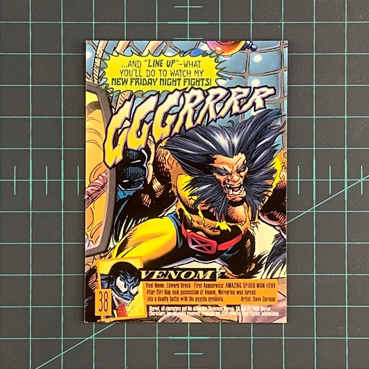 38 Venom | 1996 | X - men Ultra Fleer Wolverine | Trading Card - RetroguySA