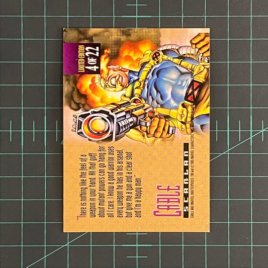 4 Cable | Scanlan | Canvas | 1995 | Marvel Masterpieces | Trading Card - RetroguySA