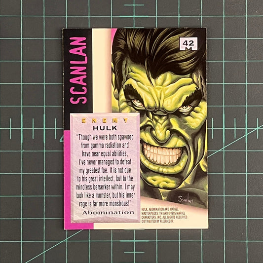 42 Hulk | Scanlan | 1995 | Marvel Masterpieces | Trading Card - RetroguySA
