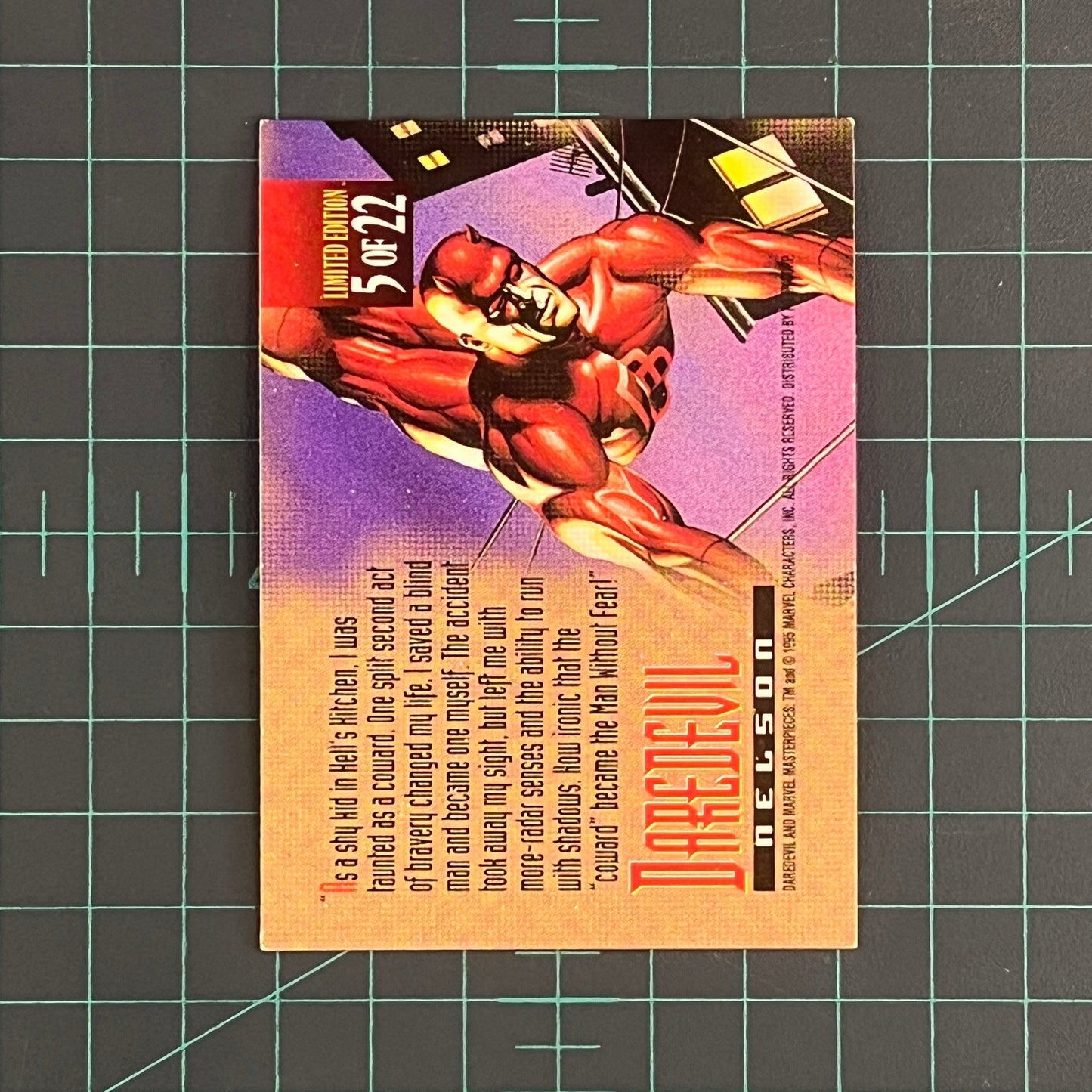 5 Daredevil | Nelson | Canvas | 1995 | Marvel Masterpieces | Trading Card - RetroguySA
