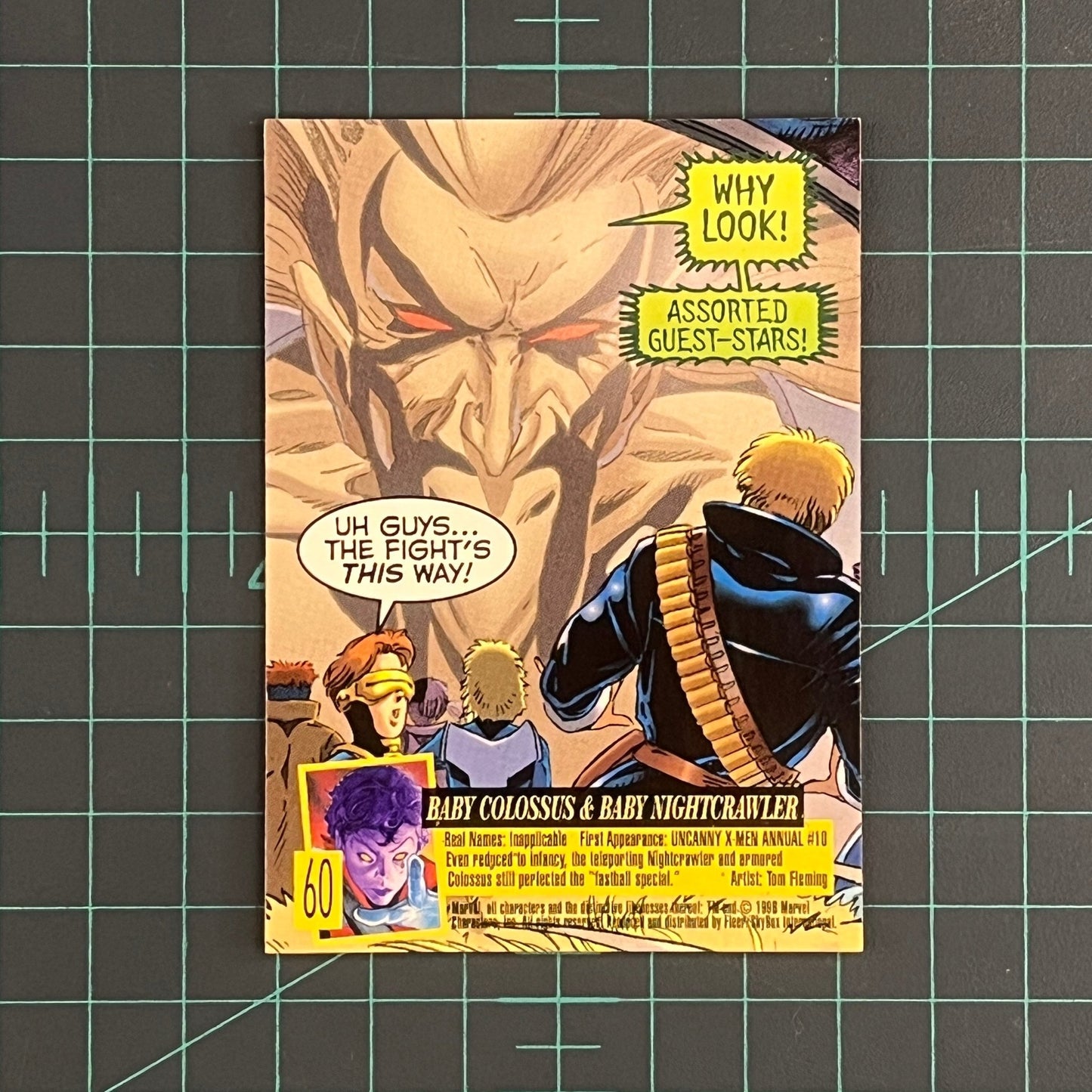 60 Baby Colossus & Baby Nightcrawler | 1996 | X - men Ultra Fleer Wolverine | Trading Card - RetroguySA