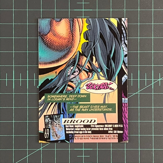 69 Brood | 1996 | X - men Ultra Fleer Wolverine | Trading Card - RetroguySA