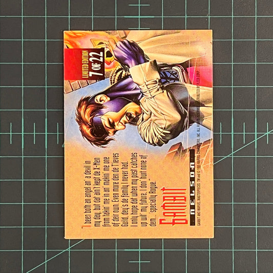 7 Gambit | Nelson | Canvas | 1995 | Marvel Masterpieces | Trading Card - RetroguySA