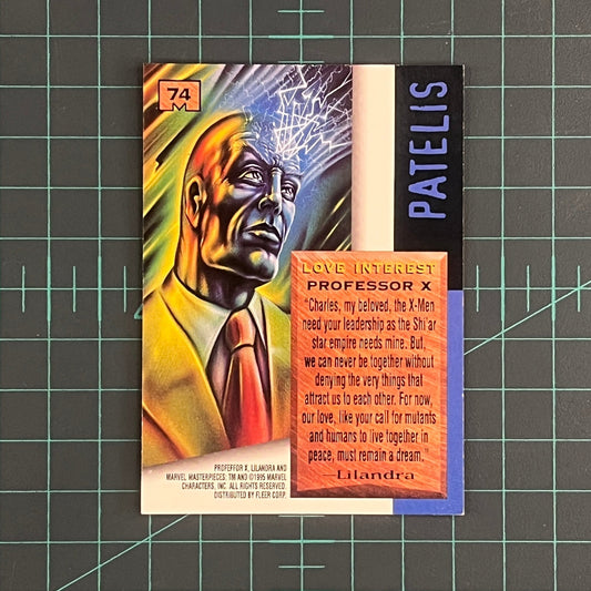 74 Professor X | Patelis | 1995 | Marvel Masterpieces | Trading Card - RetroguySA