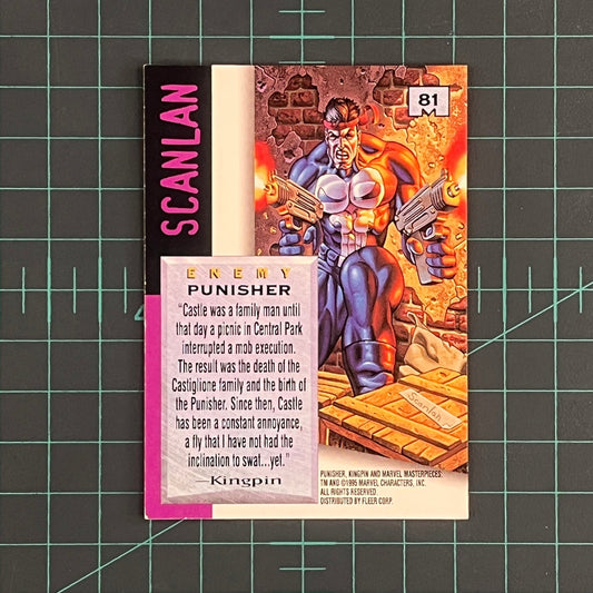 81 Punisher | Scanlan | 1995 | Marvel Masterpieces | Trading Card - RetroguySA
