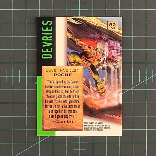 82 Rogue | Devries | E - Motion Signature Series | 1995 | Marvel Masterpieces | Trading Card - RetroguySA