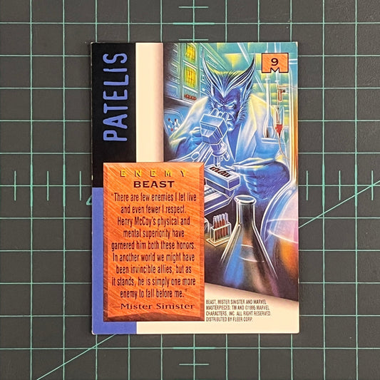 9 Beast | Patelis | 1995 | Marvel Masterpieces | Trading Card - RetroguySA
