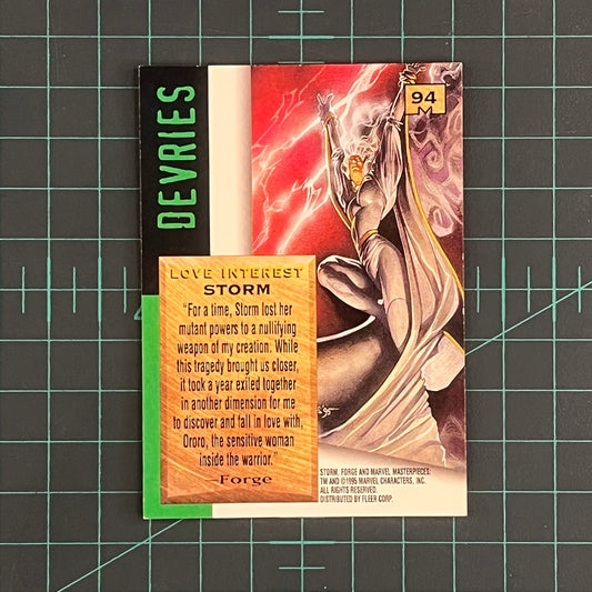 94 Storm | Devries | 1995 | Marvel Masterpieces | Trading Card - RetroguySA