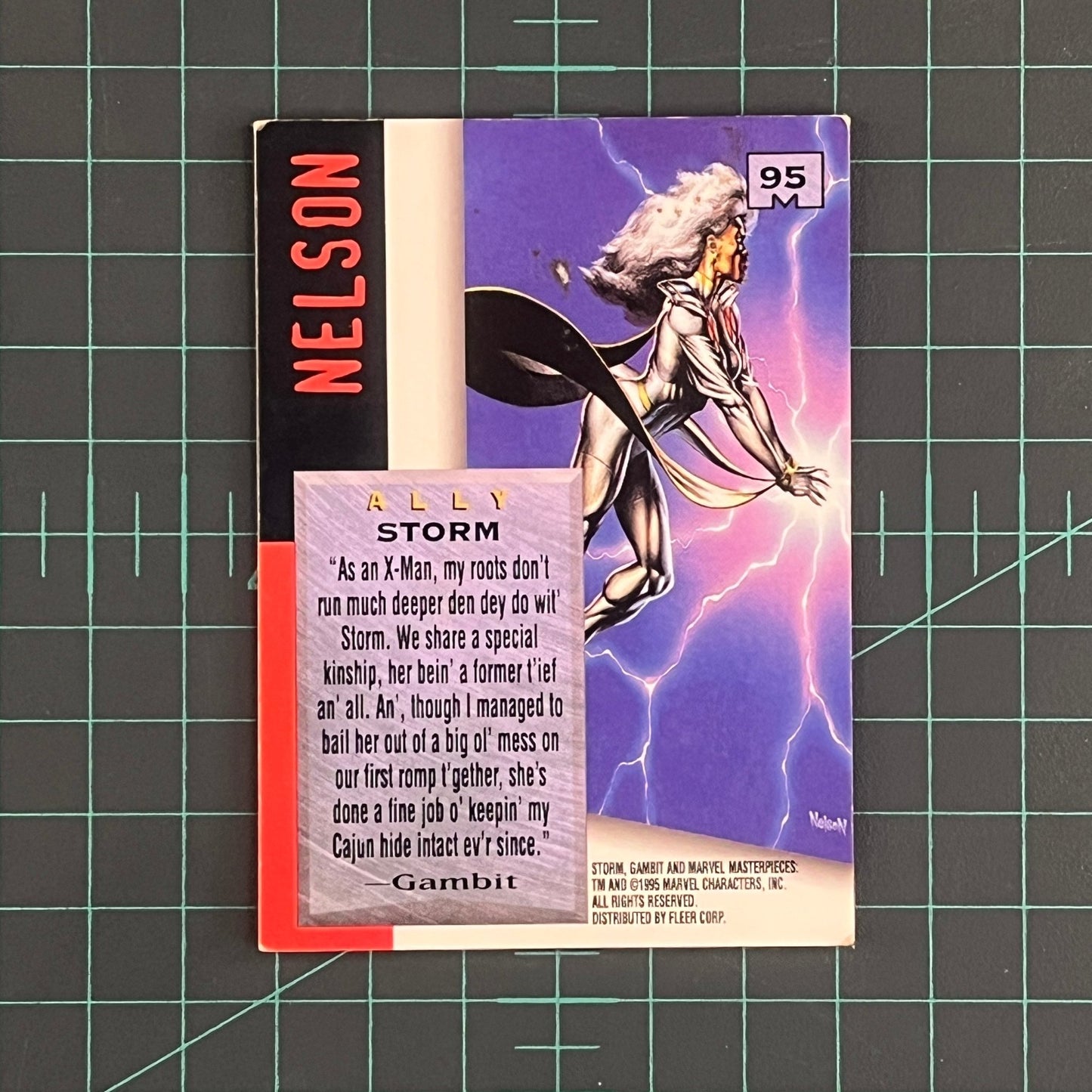 95 Storm | Nelson | E - Motion Signature Series | 1995 | Marvel Masterpieces | Trading Card - RetroguySA