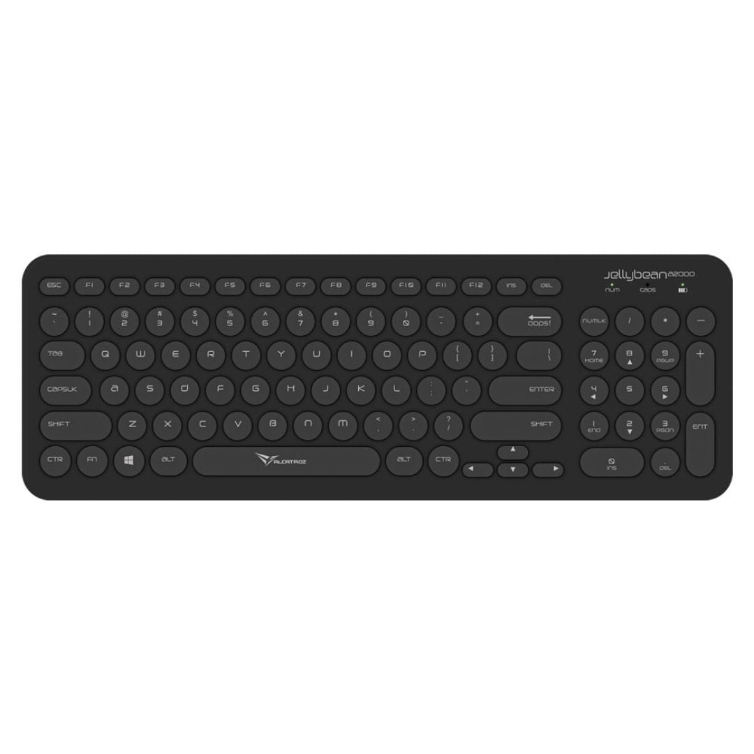 Alcatroz A2000 Jellybean Wireless Keyboard and Mouse Combo - Black