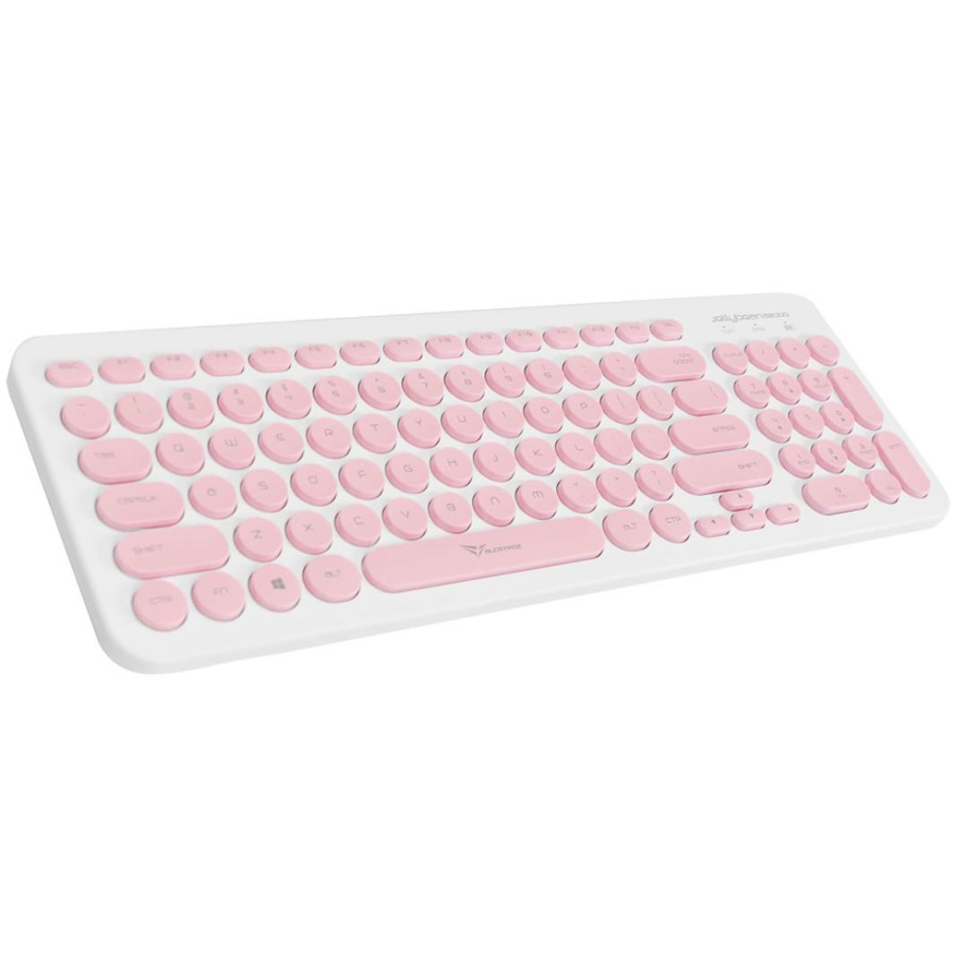 Alcatroz A2000 Jellybean Wireless Keyboard and Mouse Combo - White/Peach
